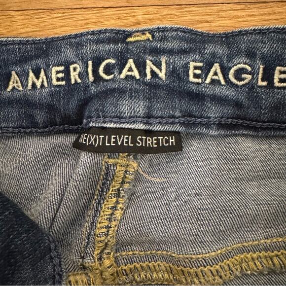 American Eagle Curvy Super Hi-Rise dark wash distressed jeggings size 0
 b13 - Picture 2 of 6